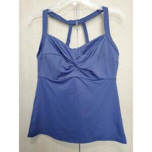 Title Nine Pele Blue Racerback Tankini Swim Top Size 36 DDD